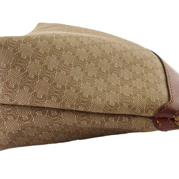 CELINE Clutch Bag Macadam Beige PVC ?~ Leather Authentic USED T19330 - Picture 4 of 9